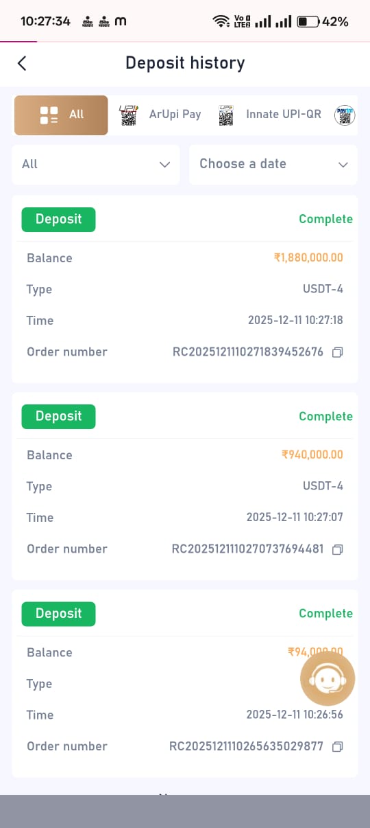 Flash USDT transaction complete